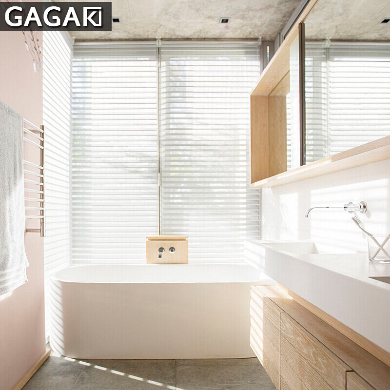gagaku铝合金百叶窗帘卷帘办公室卧室遮光厨房卫生间定制百页窗一线通配加厚轨道(一平米)平方米
