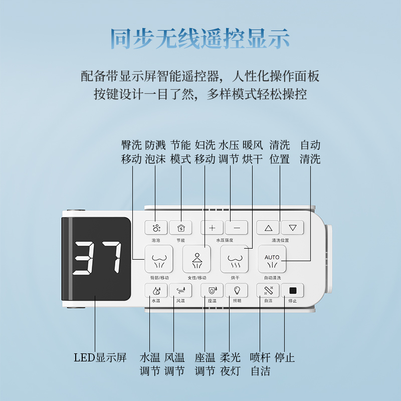 QOTOT智能马桶盖家用全自动翻盖即热式电动冲洗加热坐圈坐便器盖板高清大图