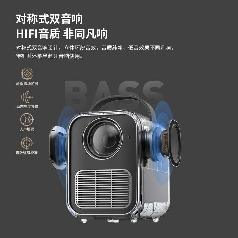 金正华为芯4K超高清1080P智能投影仪家用卧室小型便携墙投家庭影院可连手机白天办公会议投屏wifi无线看电影视K歌金正高清大图
