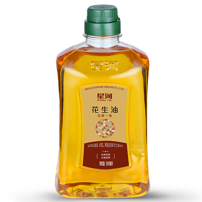 星河 食用油粮油 绿色食品 物理压榨一级特香花生油 瓶装 900ml