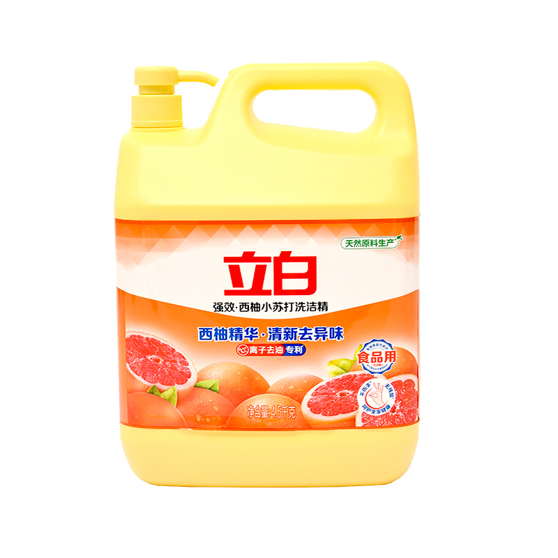 立白洗洁精除油祛味食品果蔬可用西柚洗洁精4.5kg*1瓶