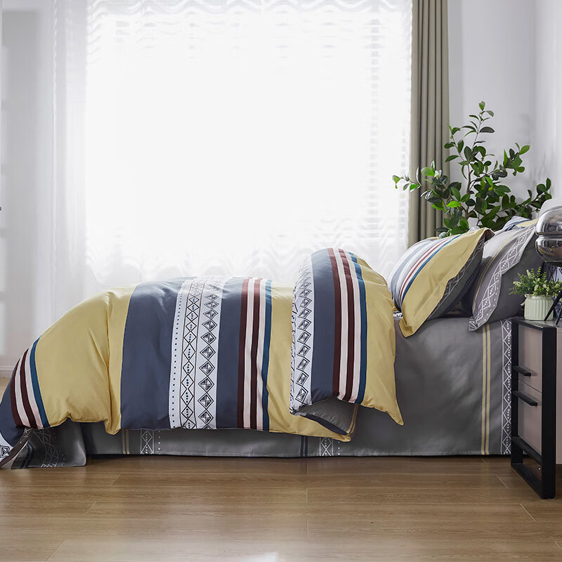 天琴床品四件套230*250cm柔软舒适西雅图云朵棉TQ-T154高清大图