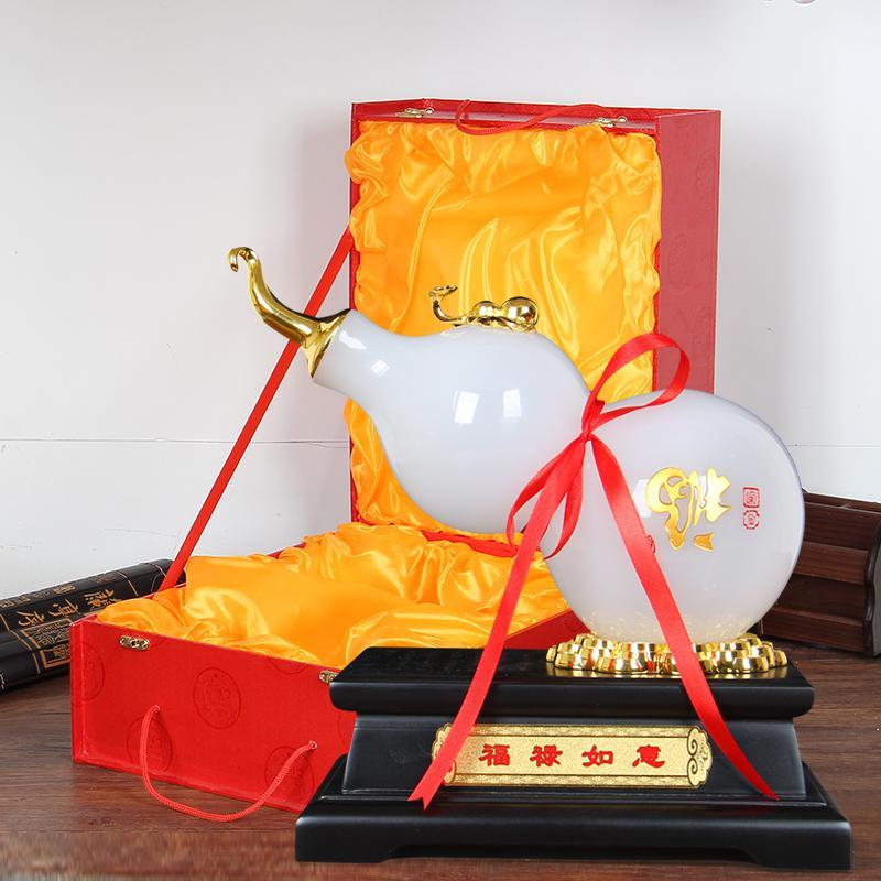 美帮汇玉石葫芦摆件家居客厅创意摆设乔迁装饰品工艺品店铺开业礼品