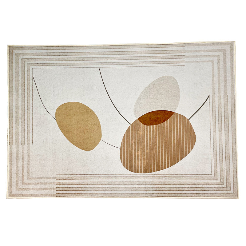 侘寂北欧抽象地毯客厅线条茶几垫卧室毛绒床边艺术日系ins风地垫