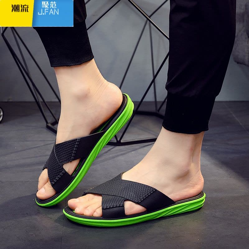 聚范新款纯橡胶越南拖鞋男款户外耐磨凉鞋防滑不臭脚旅游休闲沙滩鞋夏图片