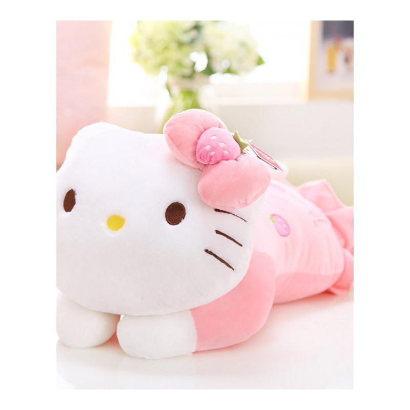 美帮汇hellokitty公仔KT猫布娃娃哈喽凯蒂猫公仔毛绒玩具布玩偶抱枕 【正版授权】18寸-45厘米 趴姿