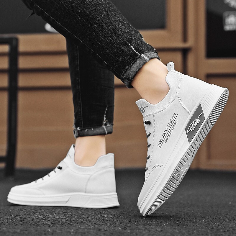 伊努特男鞋2021新款春季小白鞋子男板鞋运动休闲百搭飞行员潮鞋白色