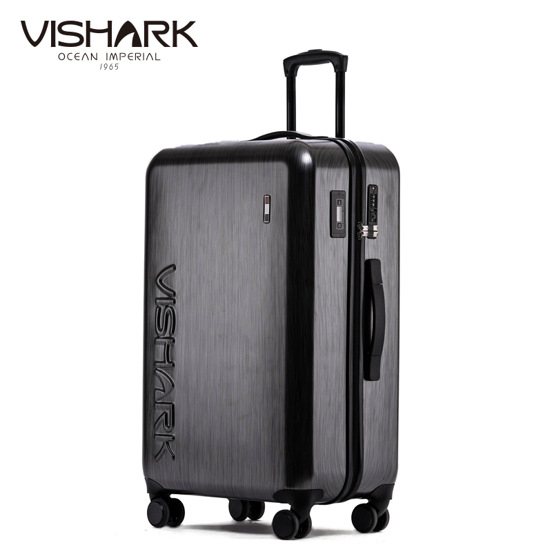 鲨鱼vishark天幕系列智能称重拉链硬箱拉丝vl8123深灰色28寸