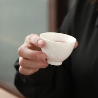 苏氏陶瓷(SUSHI CERAMICS)三才盖碗德化白瓷功夫茶具泡茶碗羊脂玉薄胎送两功夫茶杯礼盒装