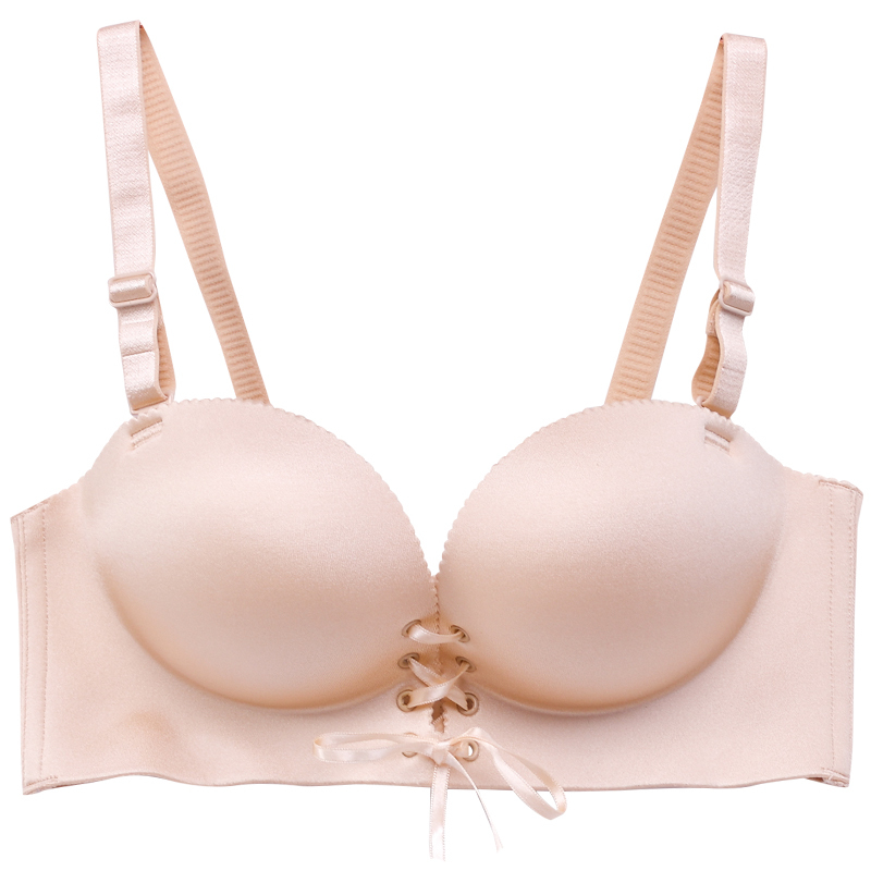 ideamini半杯平胸内衣女文胸聚拢上托小胸器无钢圈收副乳调整型胸罩