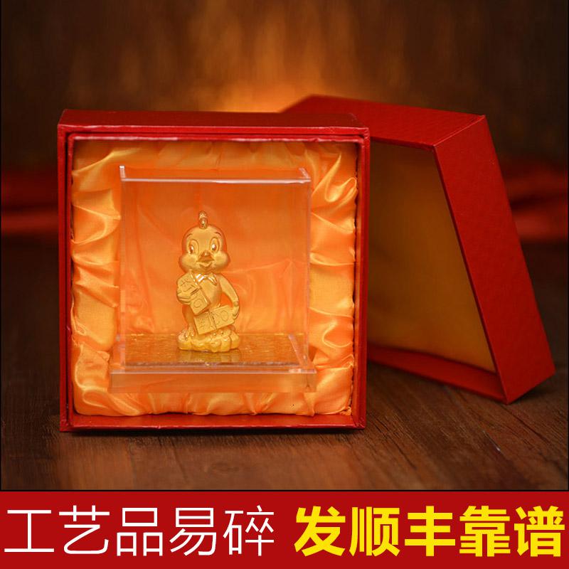 美帮汇绒鸡摆件金鸡生肖鸡新年贺岁礼品创意礼品汽车摆件高清大图