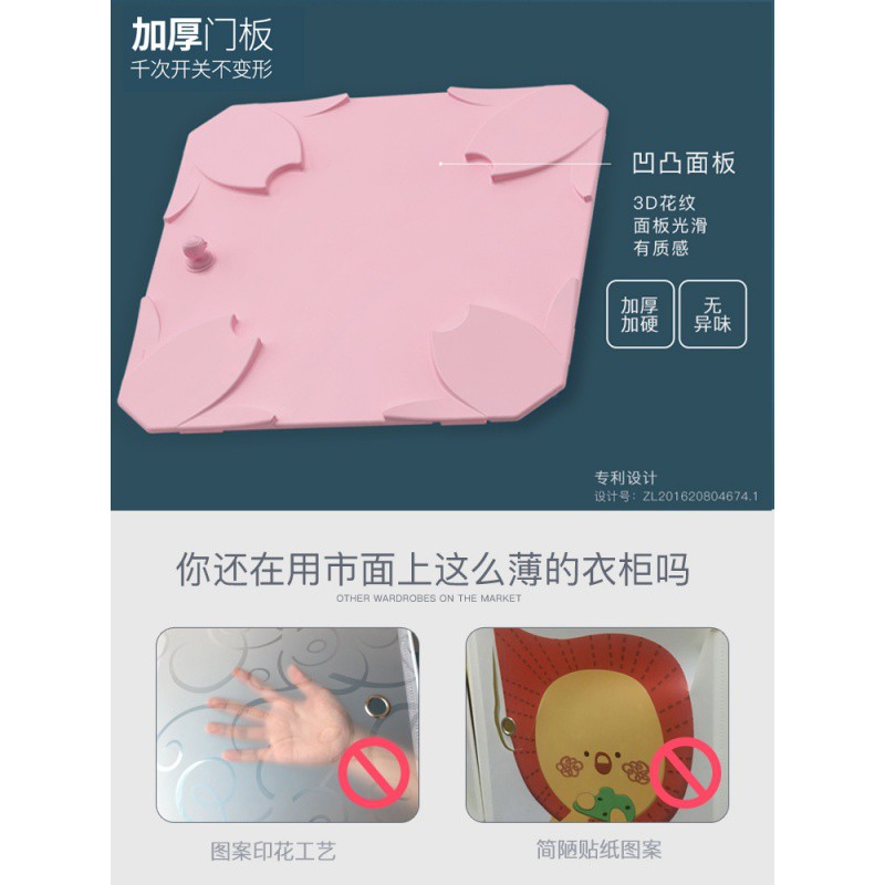 简易衣柜组装出租房用卧室塑料布艺挂儿童储物衣橱收纳柜子省空间收纳柜 三维工匠高清大图