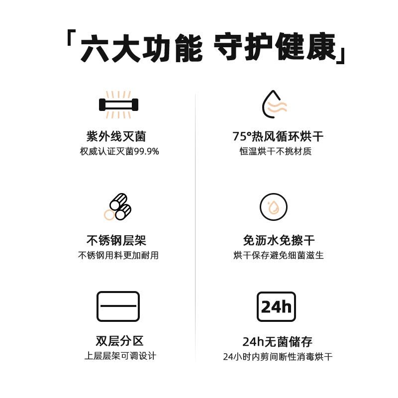 [可杀幽门杆菌]欢呼好太太消毒柜家用台式紫外线 酒店茶杯碗筷餐具小型台面消毒碗柜RF20-10L图片