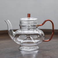 苏氏陶瓷(SUSHI CERAMICS)高硼硅蒸煮泡茶壶耐高温玻璃花茶壶宫灯款