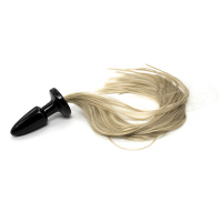 桃色缘 多款貂狐狸猫尾硅胶后庭菊花塞金属肛塞 sm情趣用品男女用器具SM夫妻调情另类调教成人性玩具 黄马尾硅胶款_674
