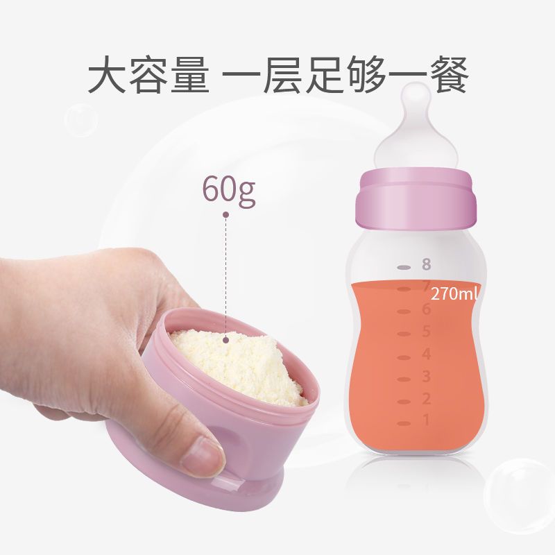 奶粉分装盒便携婴儿外出奶粉盒三层密封罐宝宝奶粉罐储存盒奶粉格|侧开款薄荷绿三层