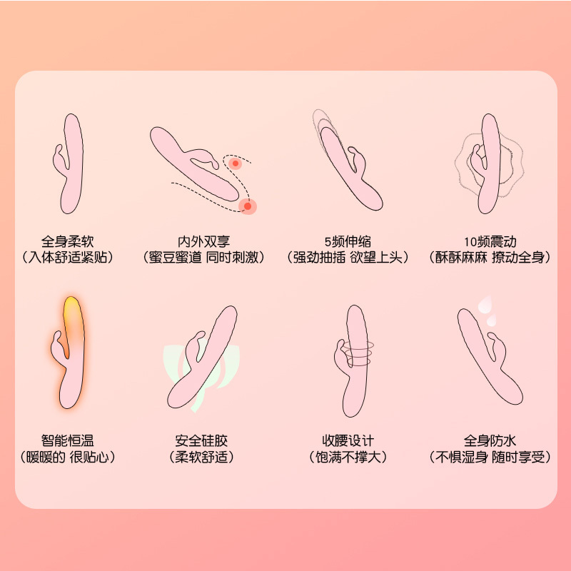 YEAIN夜樱小软萌二代伸缩棒女用自慰器具智能加温多频双震AV震动棒成人情趣性用品