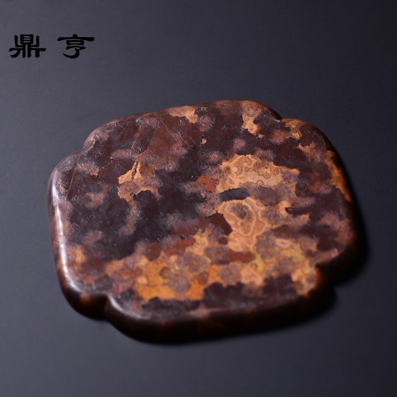 鼎亨 云南全手工一片打茶盘 红枫纯铜壶承 紫铜茶盘 功夫茶道