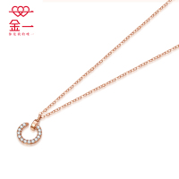 金一 18K金锆石C大调女士K金项链套链 (定价)CEC009