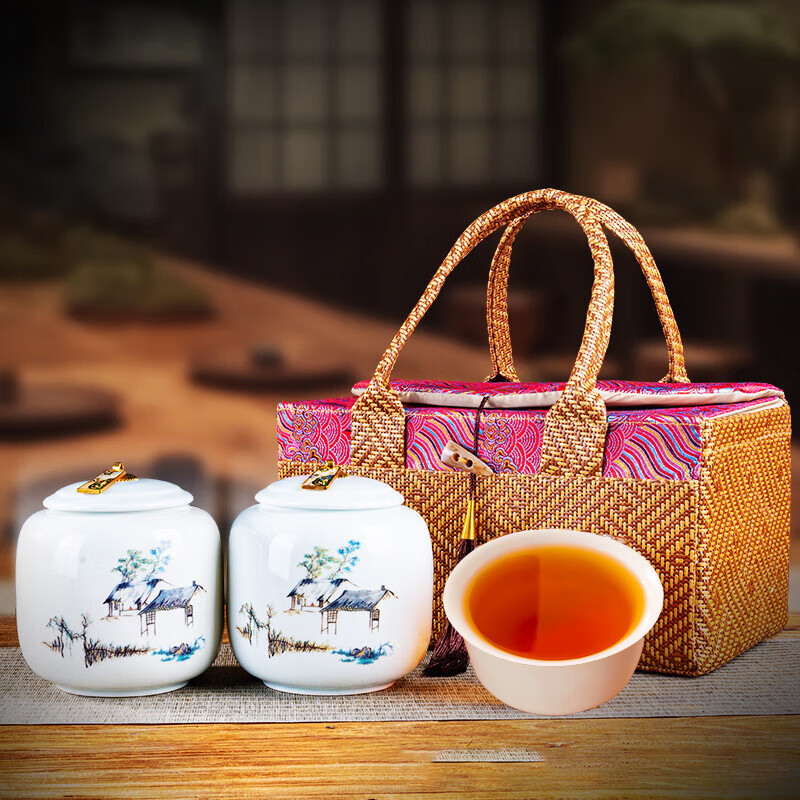 润虎茶叶乌龙茶藤编武夷岩茶大红袍特级藤编大红袍250g高清大图