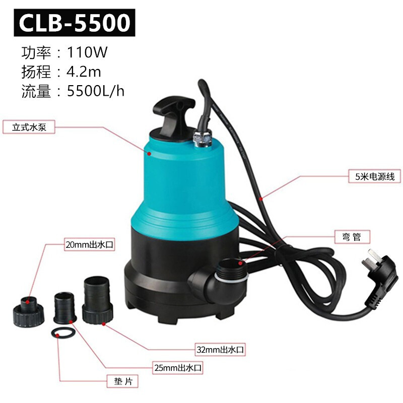 低水位变频抽水泵底吸潜水泵水幕墙喷泉假山循环泵排污泵鱼池低吸泵鱼缸水泵