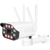无线摄像头(64G内存)监控器wifi网络高清夜视家用家庭可连手机远程室外套装 十灯固定支架