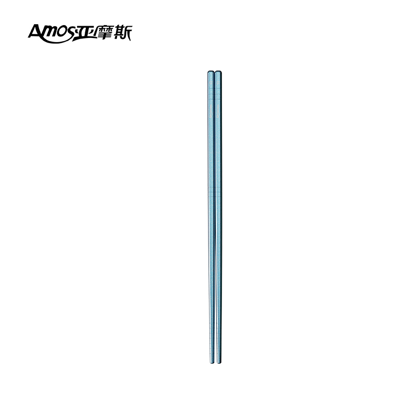 亚摩斯(Amos)纯钛筷子 家用抑菌耐高温腐蚀防霉不生锈易清洗筷子高档餐具纯钛筷子1双