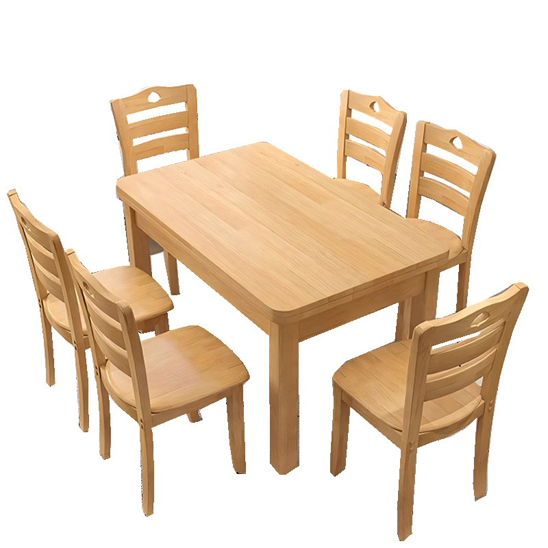 圣承启长方形餐桌六椅1.45m张高清大图