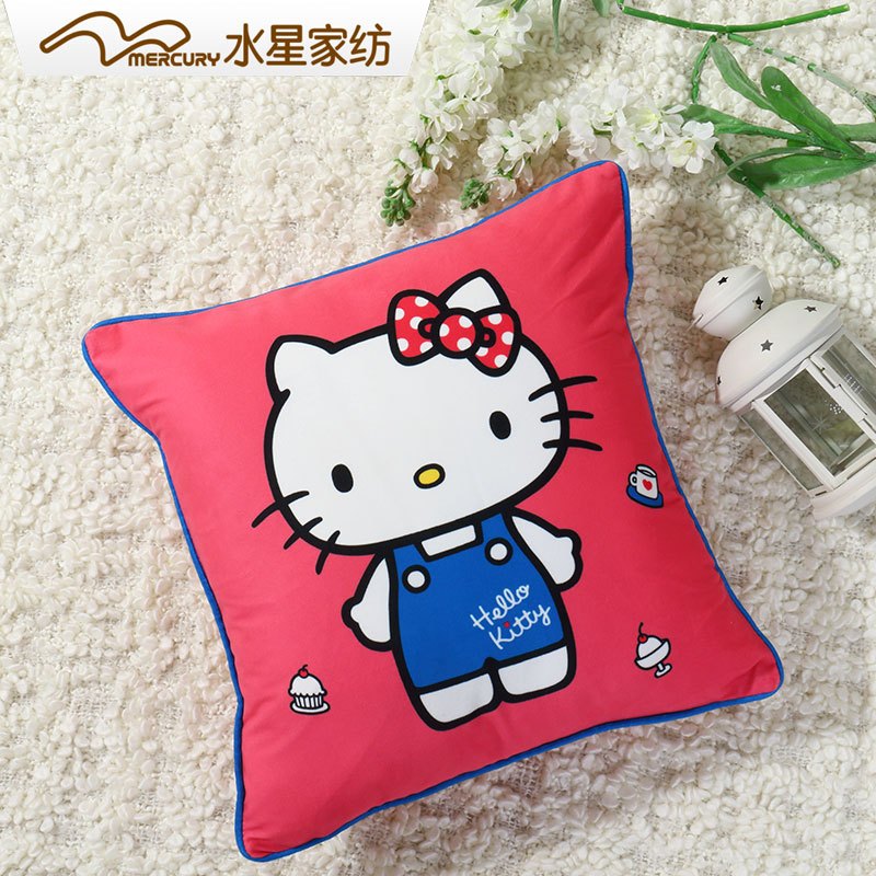 水星家纺MERCURY甜品咖靠垫 卡通抱枕护腰垫夏季hellokitty凯蒂猫 KT抱枕