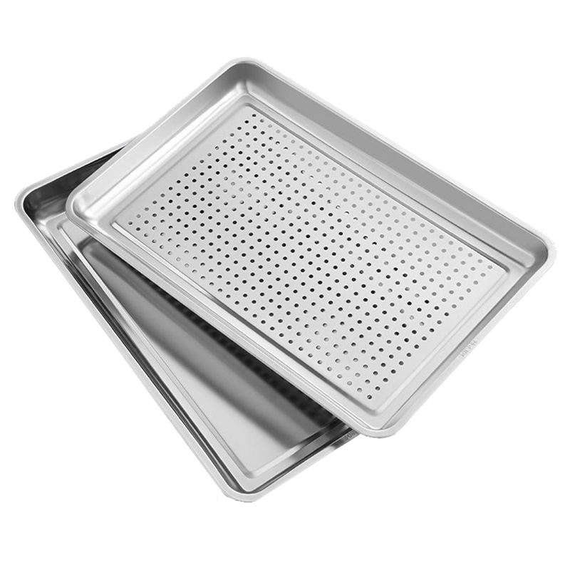 橙亿鸿 304不锈钢特厚方盘 蒸饭盘 60*40*高4.8cm冲孔/个高清大图