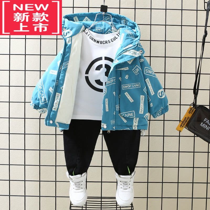 可莉允男童棉衣加厚秋冬装2022新款婴儿童加绒夹棉外套宝宝冬季洋气棉袄棉服图片