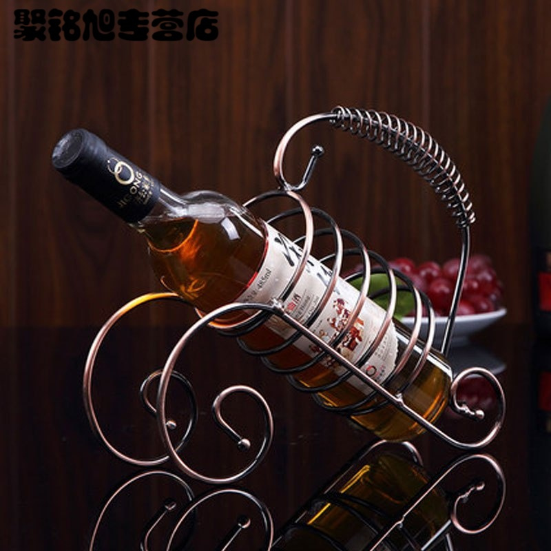 欧式创意客厅酒柜红酒架创意铁艺摆件装饰品葡萄酒架酒瓶架复古做旧家居家用红酒储放架子时尚简约酒架酒具