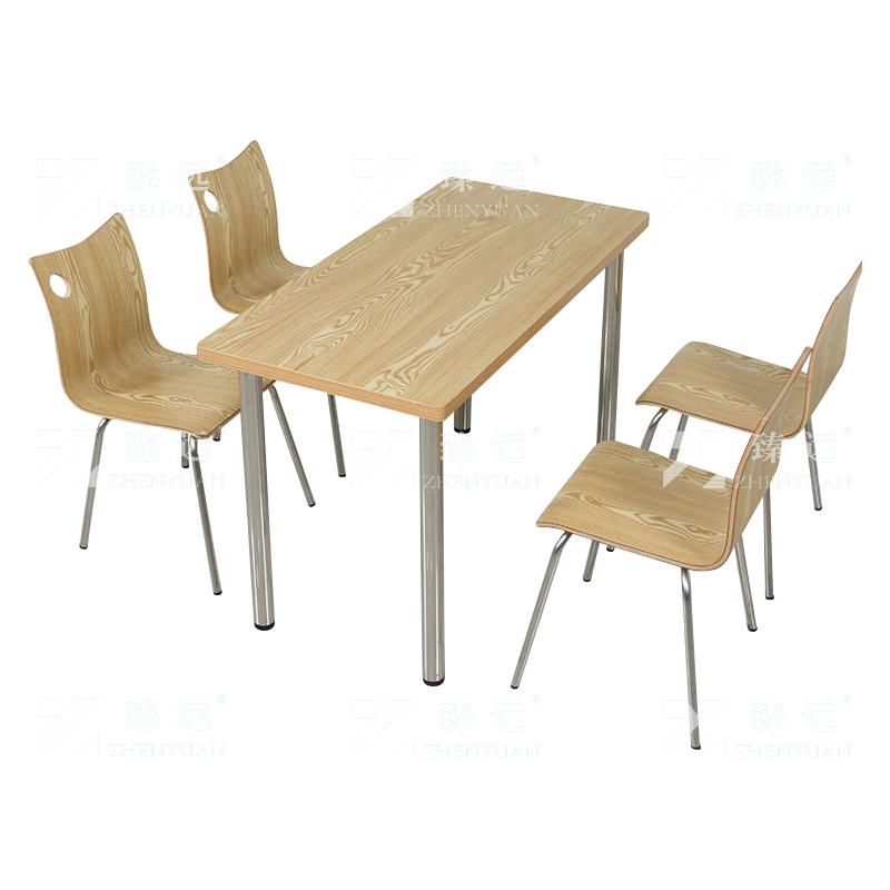 臻远 ZY4040840 餐桌椅组合学校食堂桌椅一桌四椅高清大图