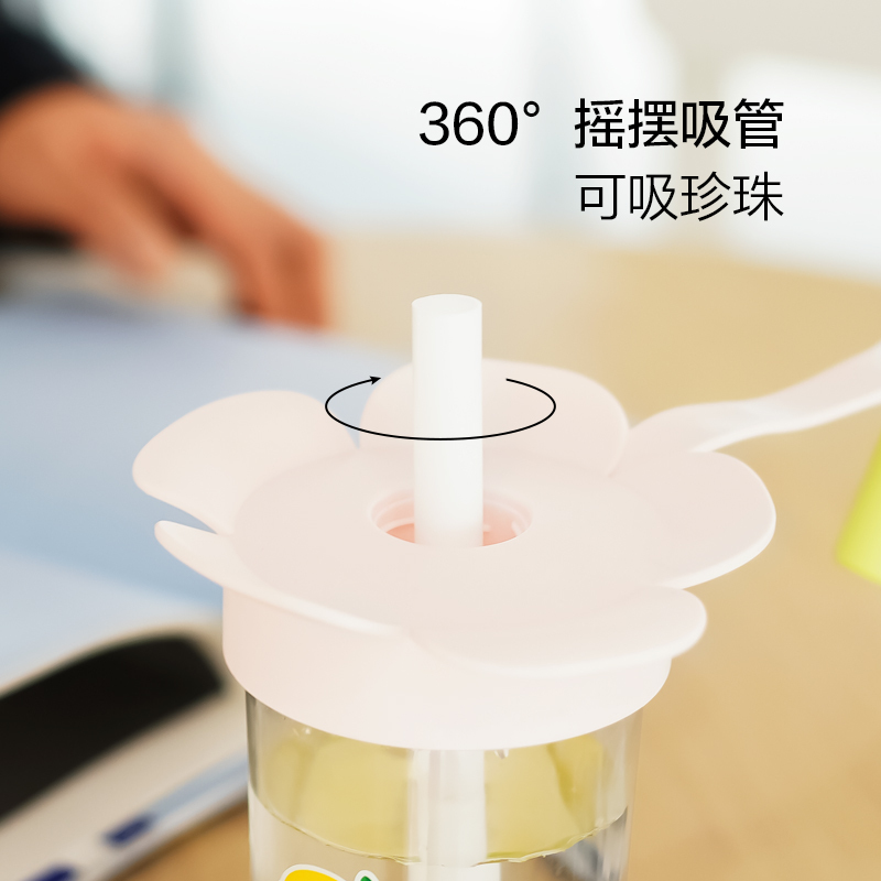 乐扣乐扣tritan水杯女生高颜值随手杯男塑料杯学生夏天便携吸管杯
