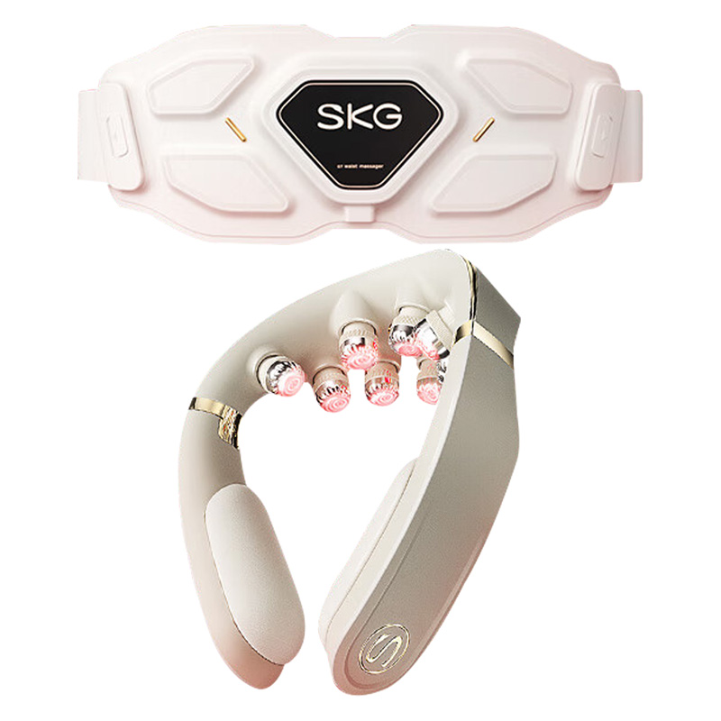 SKG颈椎按摩仪套装颈椎按摩器热敷脉冲腰部按摩器双G7豪华礼盒款