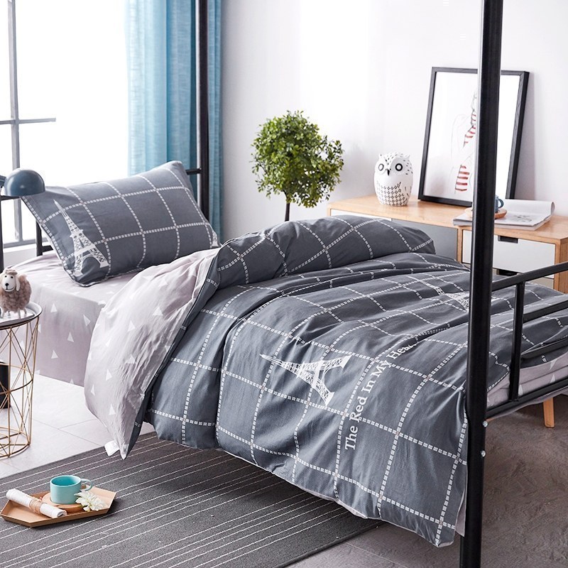 美帮汇铺盖三件套学生寝室床单单人床女生大学生宿舍90cm全棉高中生高清大图