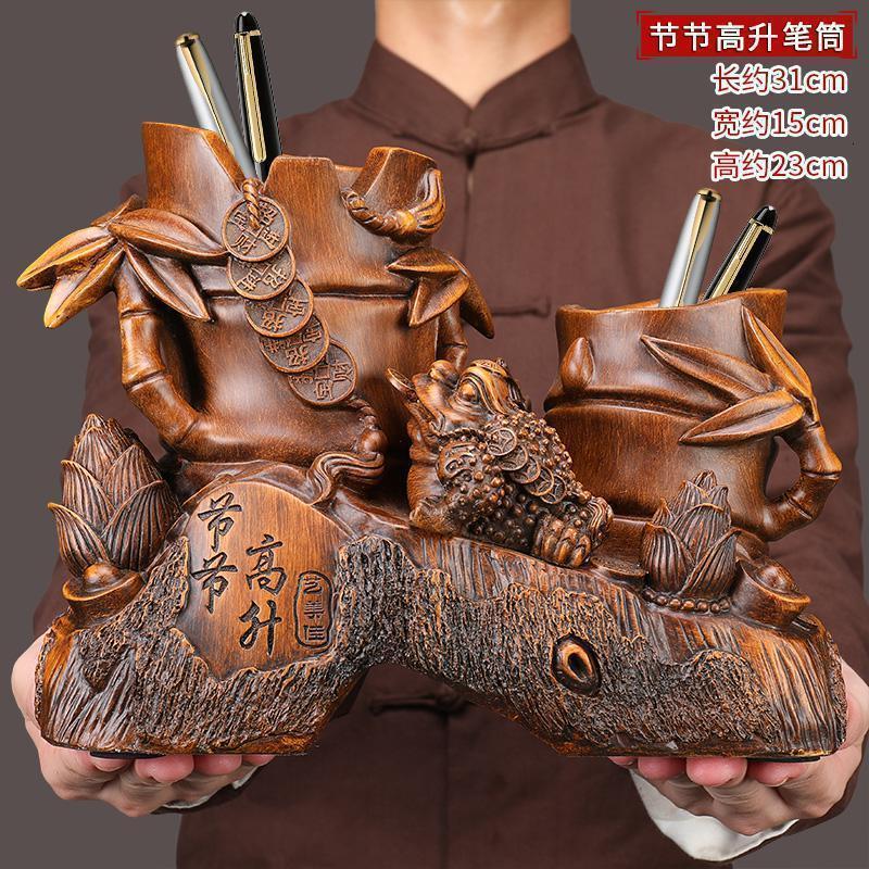美帮汇节节高竹子摆件笔筒学生房间课桌装饰品励志小摆件送给老师的高清大图