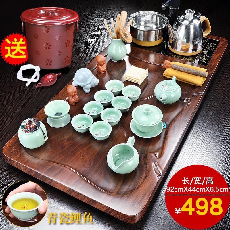 家柏饰(CORATED)茶盘套装四合一体电热炉功夫茶具泡茶器大号茶盘茶杯整套烧水高清大图