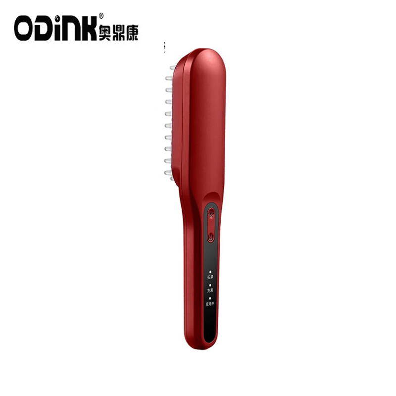 奥鼎康(ODINK) 电动按摩梳-彩光 头部护理按摩器A-KS101 红色