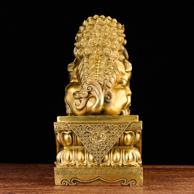 美帮汇狮子摆件 铜北京狮狮一对家居装饰品大号高清大图
