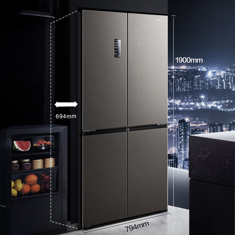 海信(Hisense)503升十字对开四开门电冰箱节能超薄嵌入式风冷无霜变频家用海信冰箱BCD-503WMK1DPT