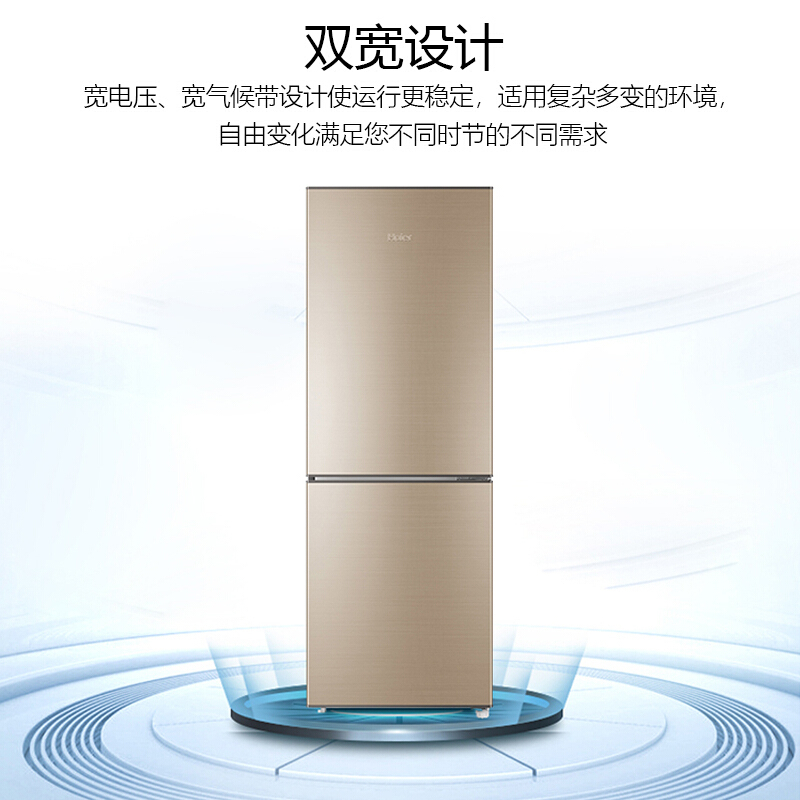 海尔(Haier)166升 小型双门冰箱节能冷藏冷冻速冻小电冰箱BCD-166TMPP