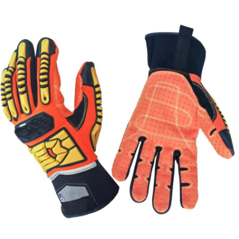 SHFY/赋远防砸手套SHFY-FZ101-XL橘黄颗粒防砸 薄款 带手套夹 副高清大图