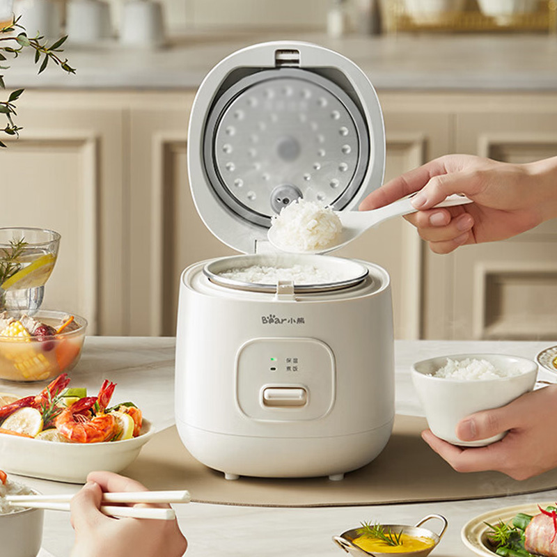 小熊电饭煲米白DFB-F12Z2-P05饭勺量杯白色陶瓷内胆高清大图