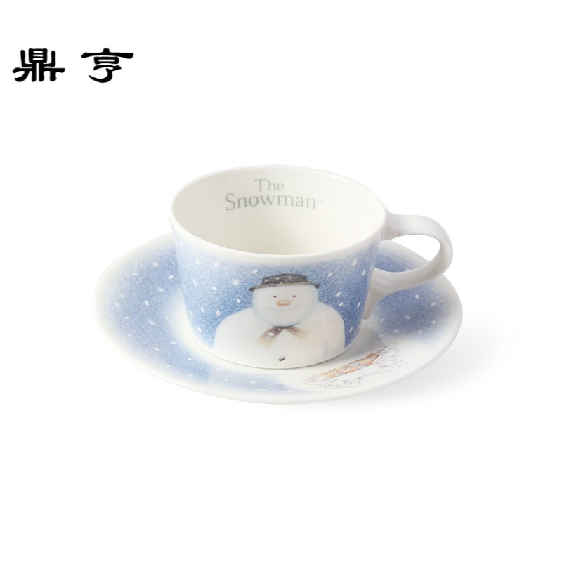 鼎亨家居 日本进口 雪人咖啡杯碟英式红茶杯创意可爱80后的回忆