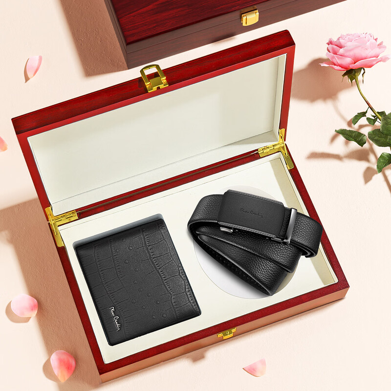 皮尔卡丹(pierre cardin)新款休闲男式钱包+皮带礼盒二件套W52014011-6A高清大图