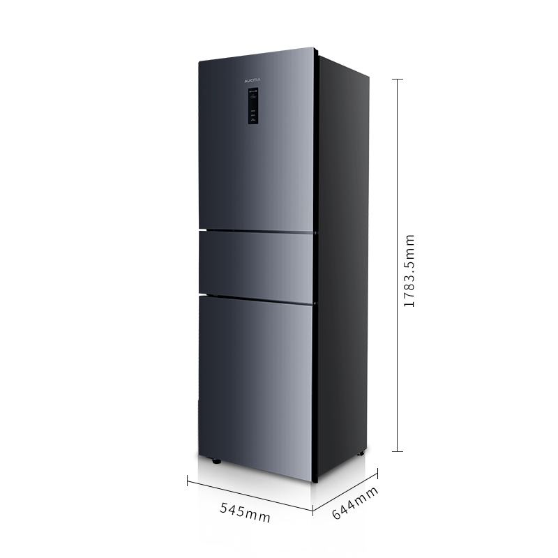 澳柯玛235l三开门双变频风冷无霜冰箱一级家用小型冷藏冷冻bcd235wpne