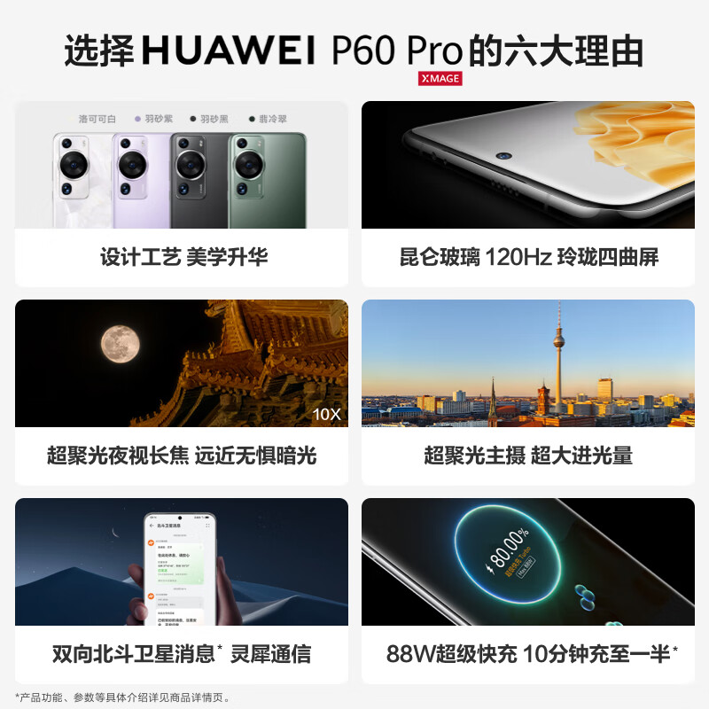 华为(HUAWEI) P60 Pro 超聚光夜视长焦 昆仑玻璃 双向北斗卫星消息高清大图