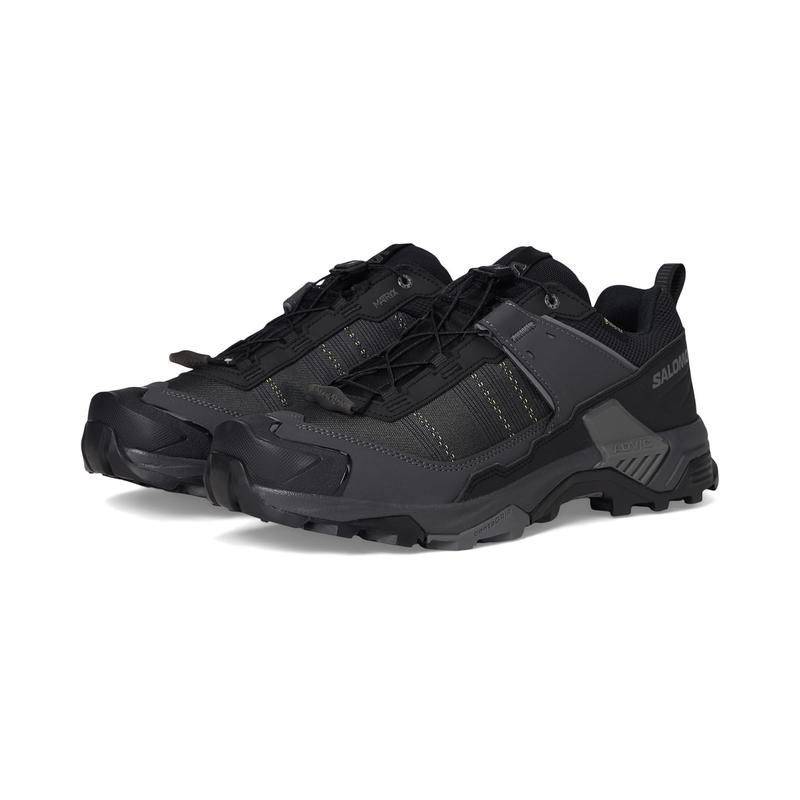 萨洛蒙(SALOMON)越野跑鞋宽版GTX防水耐磨透气专业男子户外运动鞋 Black/Asphalt/Castlerock 46.5