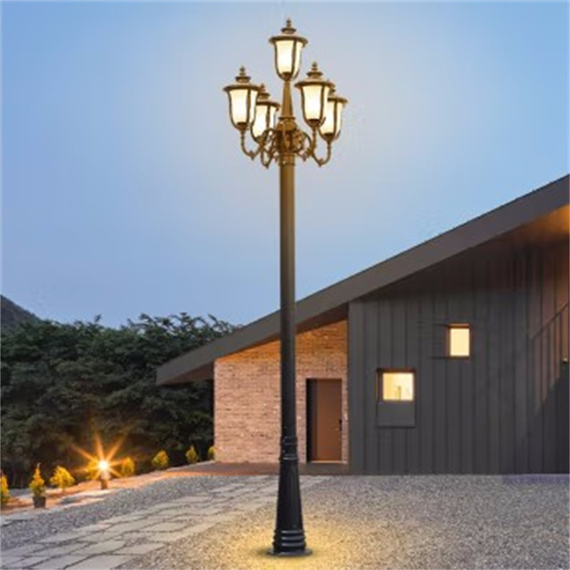 环杰欧式灯hj1482室外庭院复古高杆灯总27米五头小天仙黑色